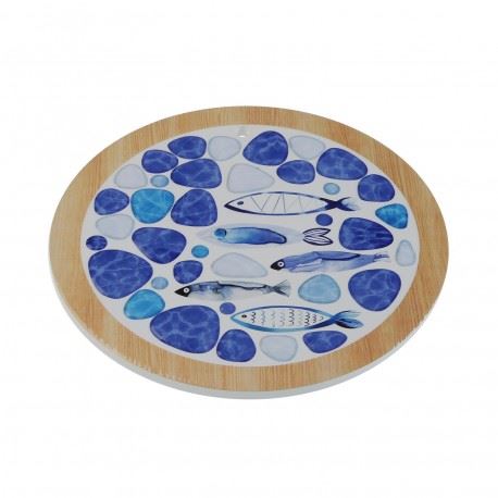 21900139 BASE TACHO CERAMICA PEIXE 20X20X3CM