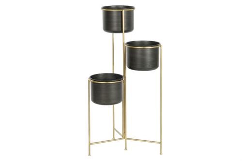 MC-205996 FLOREIRA DE METAL 30X21X80 DOURADO/PRETO