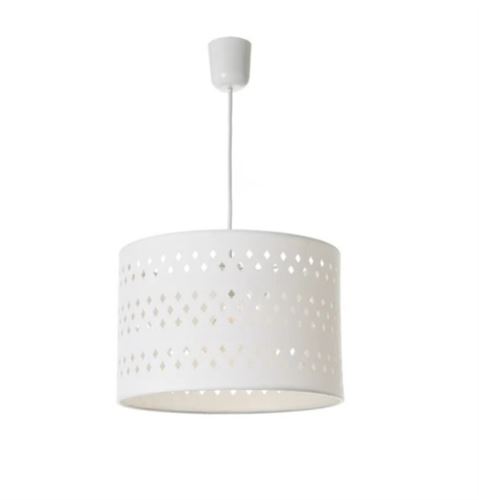 136604 CANDEEIRO TECTO ALGODÃO-PVC BRANCO 30X30X20CM