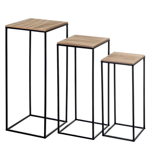 MESA METAL-MDF 30 X 30 X 72 CM set3