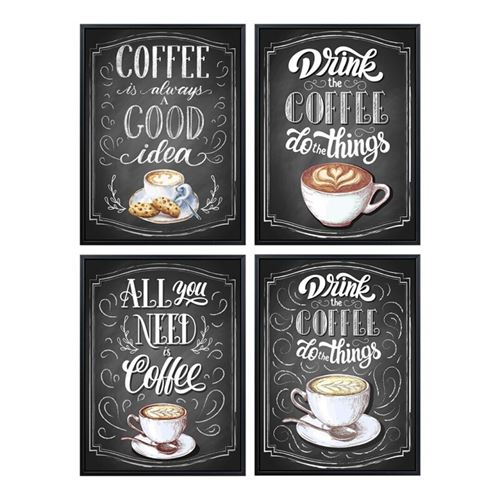 209142 QUADRO COFFEE 30X40X2,5CM 4 ASS.