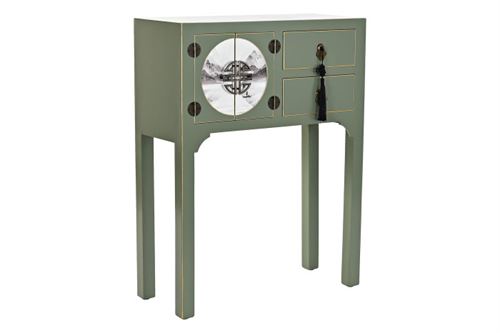 MB-200952 CONSOLA ABETO MDF 63X28X83 ORIENTAL VERDE