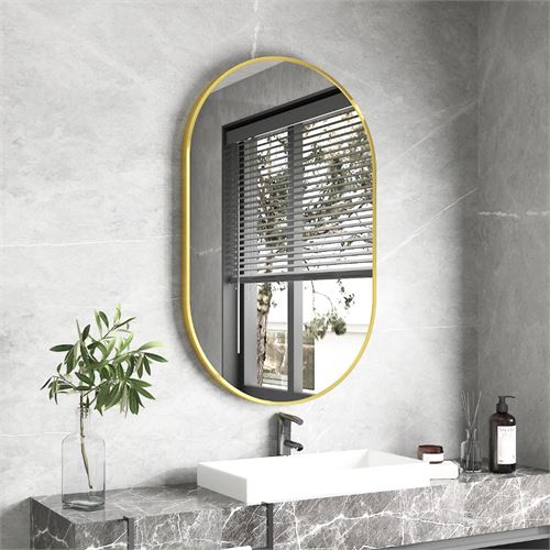 127034583 ESPELHO COM MOLDURA ALUMINIO OURO 50X70CM