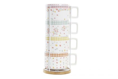 PC-192937 CAFÉ SET 4 DOLOMITE METAL 11X14X27 260 ML, VICHY