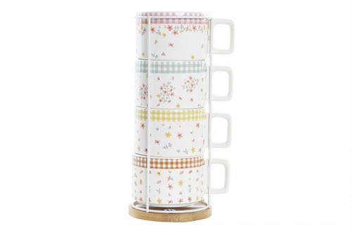 CAFÉ SET 4 DOLOMITE METAL 11X14X27 260 ML, VICHY