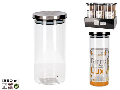 907200 FRASCO VIDRO TAMPA INOX 1250ML