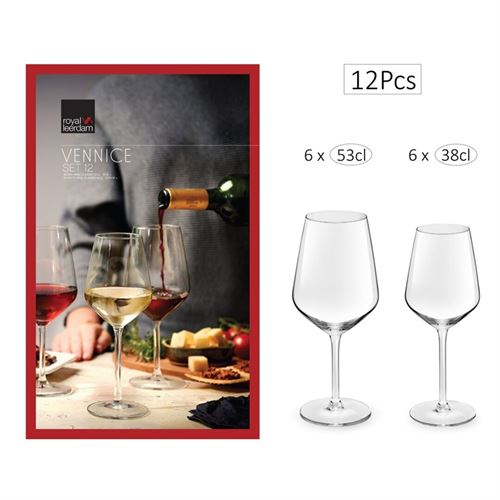 COPO VINHO VENNICE SET12 (6 - 53CL/6 - 38CL)