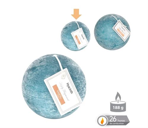 131095 VELA BALL PERFUMADA AZUL 7,50 CM