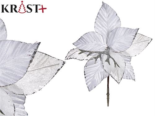 98311 FLOR TECIDO NATAL 25CM BRANCA