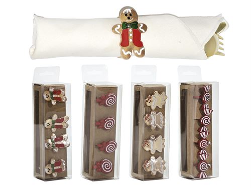 390242 ARGOLA GUARDANAPO NATAL 4PÇS