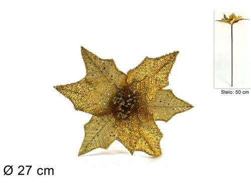 105604 FLOR ARTIFICIAL NATAL DOURADO 50CM