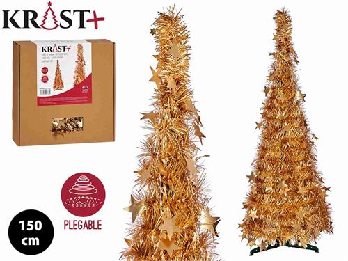90673 ARVORE NATAL 150CM DOURADA MATE
