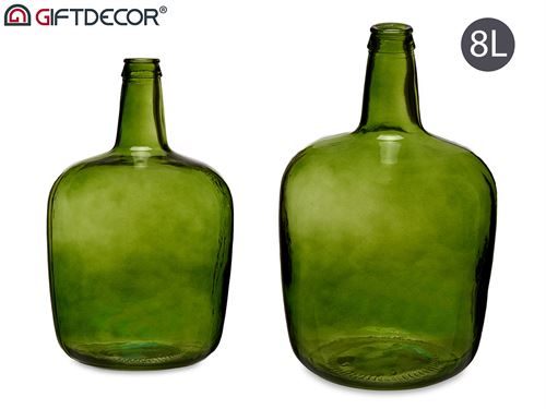 82210 JARRÃO VIDRO 8LT VERDE 22 x 22 x 37 cm.