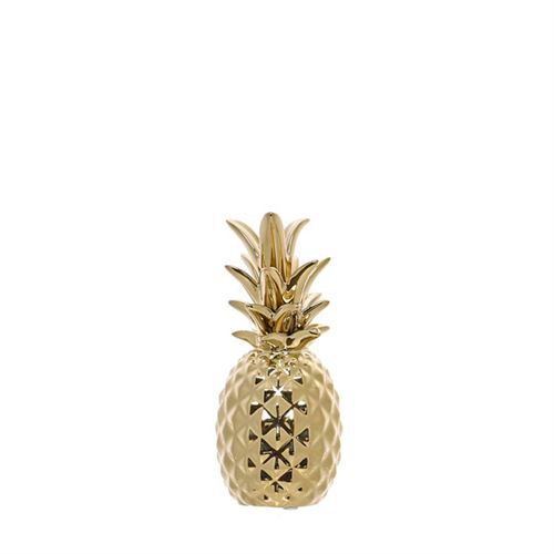 ANANAS CERÂMICA DOURADO 7X19CM