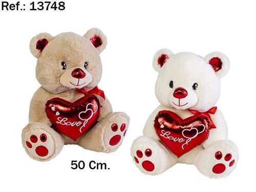13748 URSO CORAÇAO 50CM 2 CORES