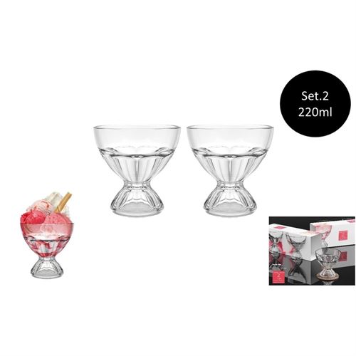 24764 TAÇAS DE SOBREMESA VIDRO 220ML- SET2