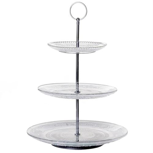 802732 FRUTEIRA/PRATO DE BOLO 3 ALTURAS 25 X 25 X 35 CM
