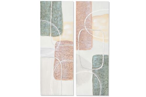 CU-204587 QUADRO TECIDO TELA MDF 30X90X3CM ABSTRATO 2MOD