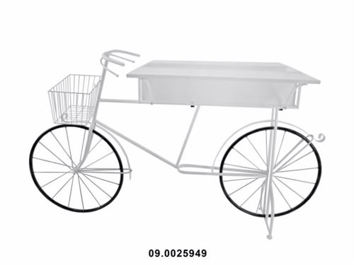 BICICLETA METAL BRANCA 182X34X83CM