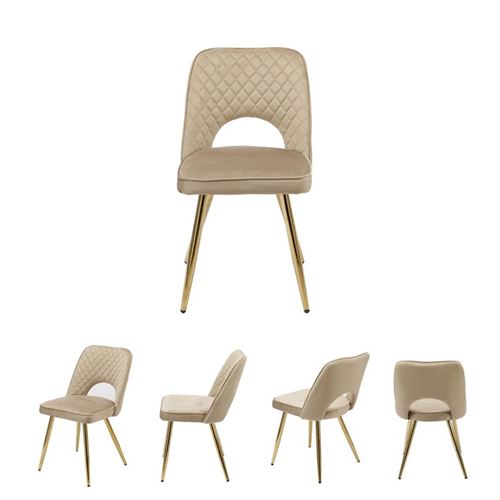 12659697 CADEIRA TAUPE PÉS DOURADOS 45X58X80CM