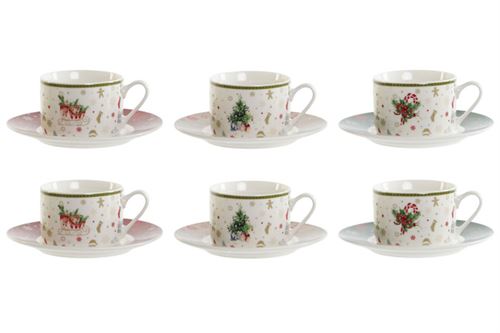 NV-206962 SET CAFE CERAMICA 8X7,5X5,7 200ML VERMELHO