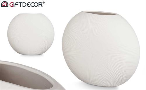 80107 JARRA CERAMICA BRANCA 29CM