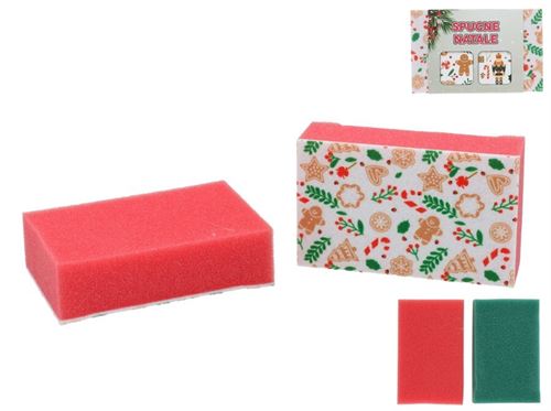 621920 ESPONJA LOIÇA NATAL PK2 11X7X3