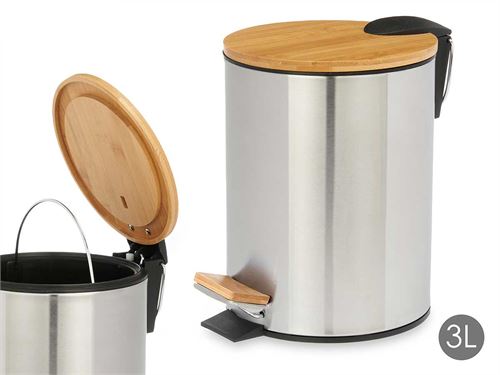 BALDE INOX BAMBU 3L 6,8X6,8X9,7CM