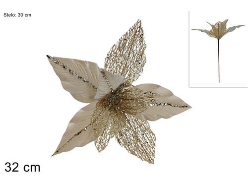 354941 FLOR NATAL 32CM CHAMPANHE