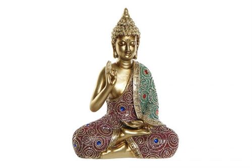 FD-190458 FIGURA RESINA 17X7X23 BUDA DOURADO