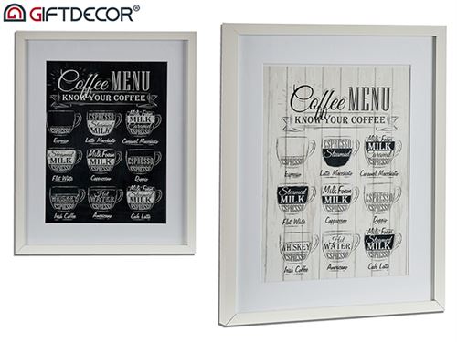 77522 QUADRO MOLDURA BRANCA SORT2 CAFÉ/LEITE 43 x 53 cm