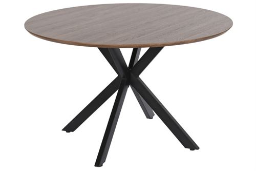 MB-208516 MESA DE JANTAR MDF FERRO 120X120X75 CASTANHO