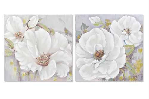 CU-187841 QUADRO LIENZO MDF 80X3X80 FLORES 2 SORT.