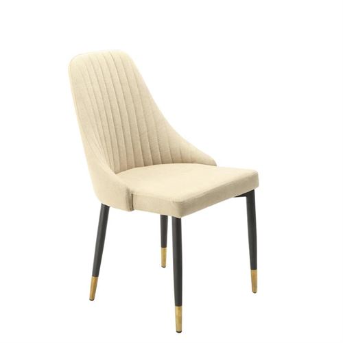 12659839 CADEIRA BEGE PÉS PRETOS/DOURADOS 48X61X90CM