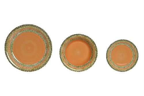PC-212586 SERVIÇO SET 18 CERÂMICA 27X27X2CM LARANJA