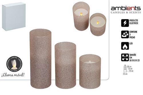 35966 VELA LED SET 3 D7 5X10 ROSE GOLD