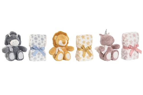 BE-210607 CONJUNTO DE MANTAS DE PELÚCIA 2 POLIÉSTER 75X100X1 3 SORT