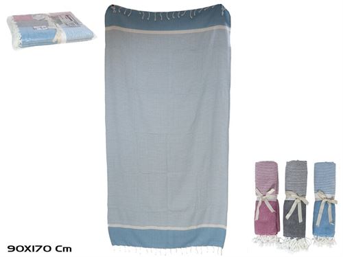 209098 TOALHA PRAIA 90X170CM MINA 3 SURTIDOS 100% ALG