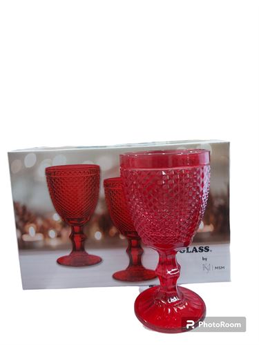 23955 COPOS BICOS VERMELHOS 260ML SET6