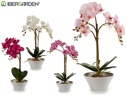 ORQUIDEA VASO CONICO BRANCO 58CM SORT4