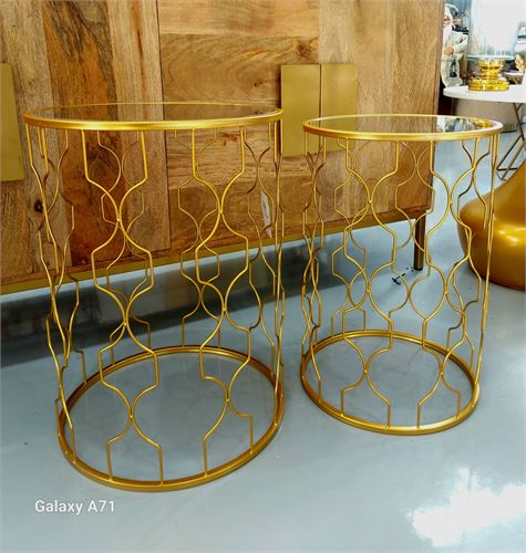 127030971 MESA APOIO MTL DOURADO CONJ.2 38X52/32X48