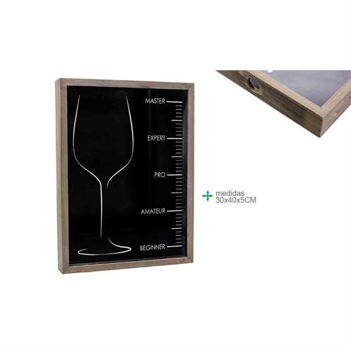 BD-74429 QUADRO ROLHAS MADEIRA/VIDRO 30x40x5cm
