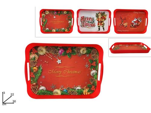 163406 BANDEJA PLASTICO NATAL 30X22CM