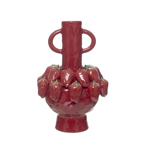 28989 CERÂMICA DECORATIVA - JARRA MORANGOS 28.50X28.50X42CM