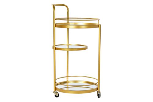 MB-183499 CAMARERA METAL CRISTAL 38X38X78 DORADO