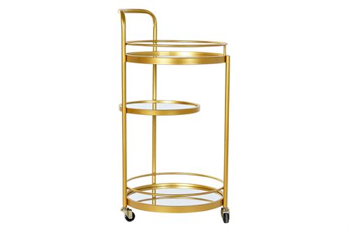 CAMARERA METAL CRISTAL 38X38X78 DORADO