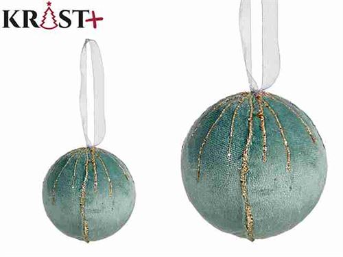 95785 CONJ 4BOLAS VELUDO AZUL TURQUESA 8CM