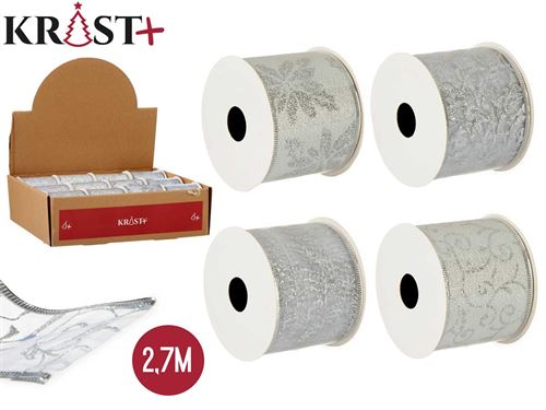 89033 FITA LAÇO 2,7CM PRATA 4SORTIDAS