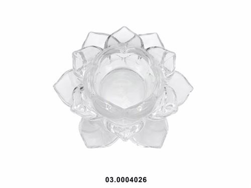 03.0004026 CASTIÇAL VIDRO ROSA 1VELA COR TRANSPARENTE 12X5CM