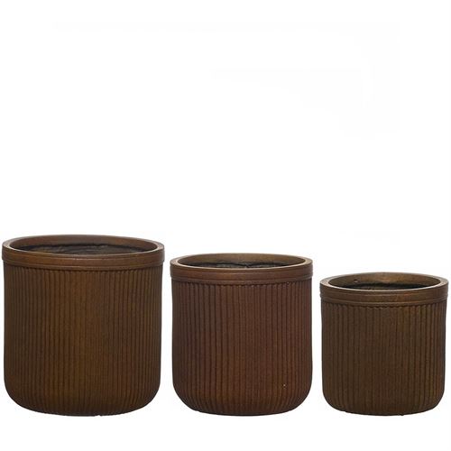 VASOS FIBRA ARGILA 39x39x39 SET 3 